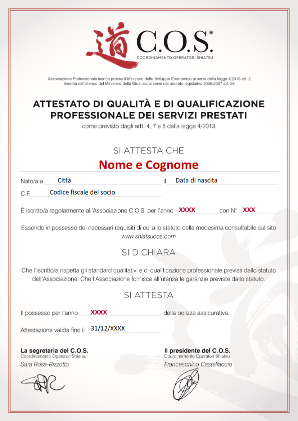 Rinnovo Quota Associativa