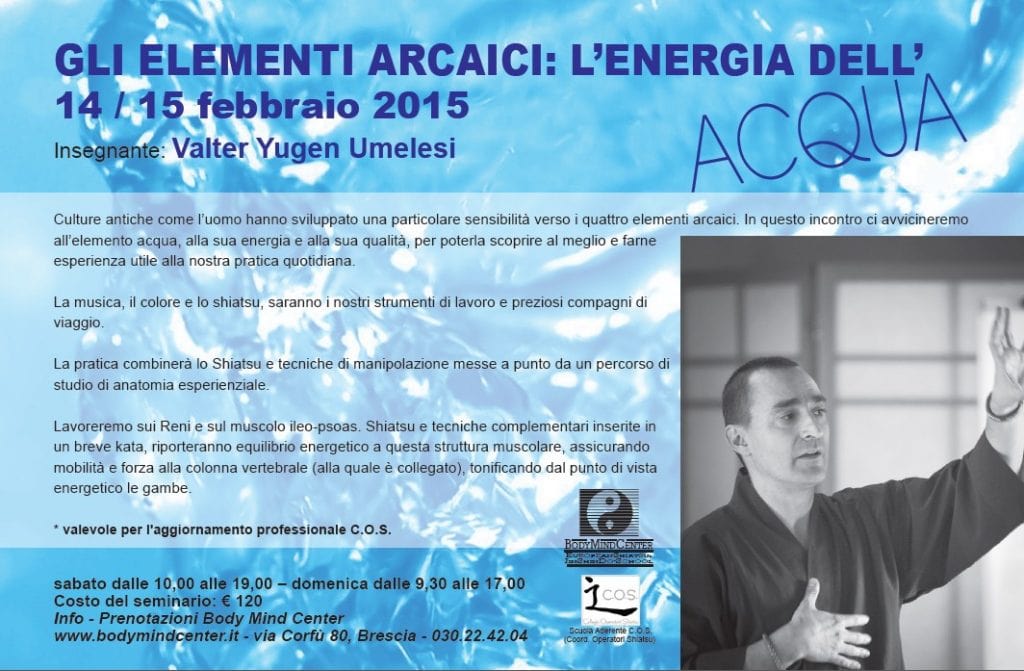 Gli Elementi Arcaici; l’Energia dell’Acqua