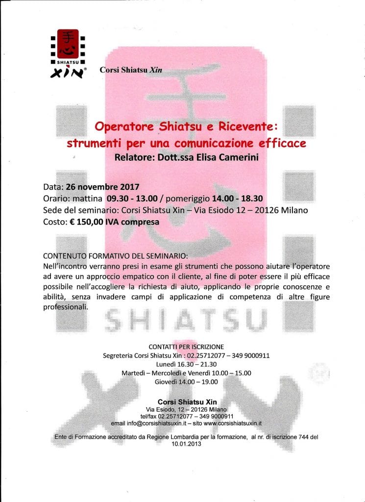 Operatore Shiatsu e Ricevente: strumenti per una comunicazione efficace