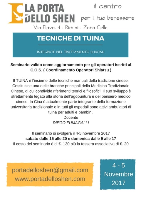 Tecniche di Tuina integrate nel trattamento Shiatsu