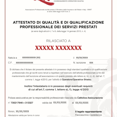 Attestazione di qualità e qualificazione professionale
