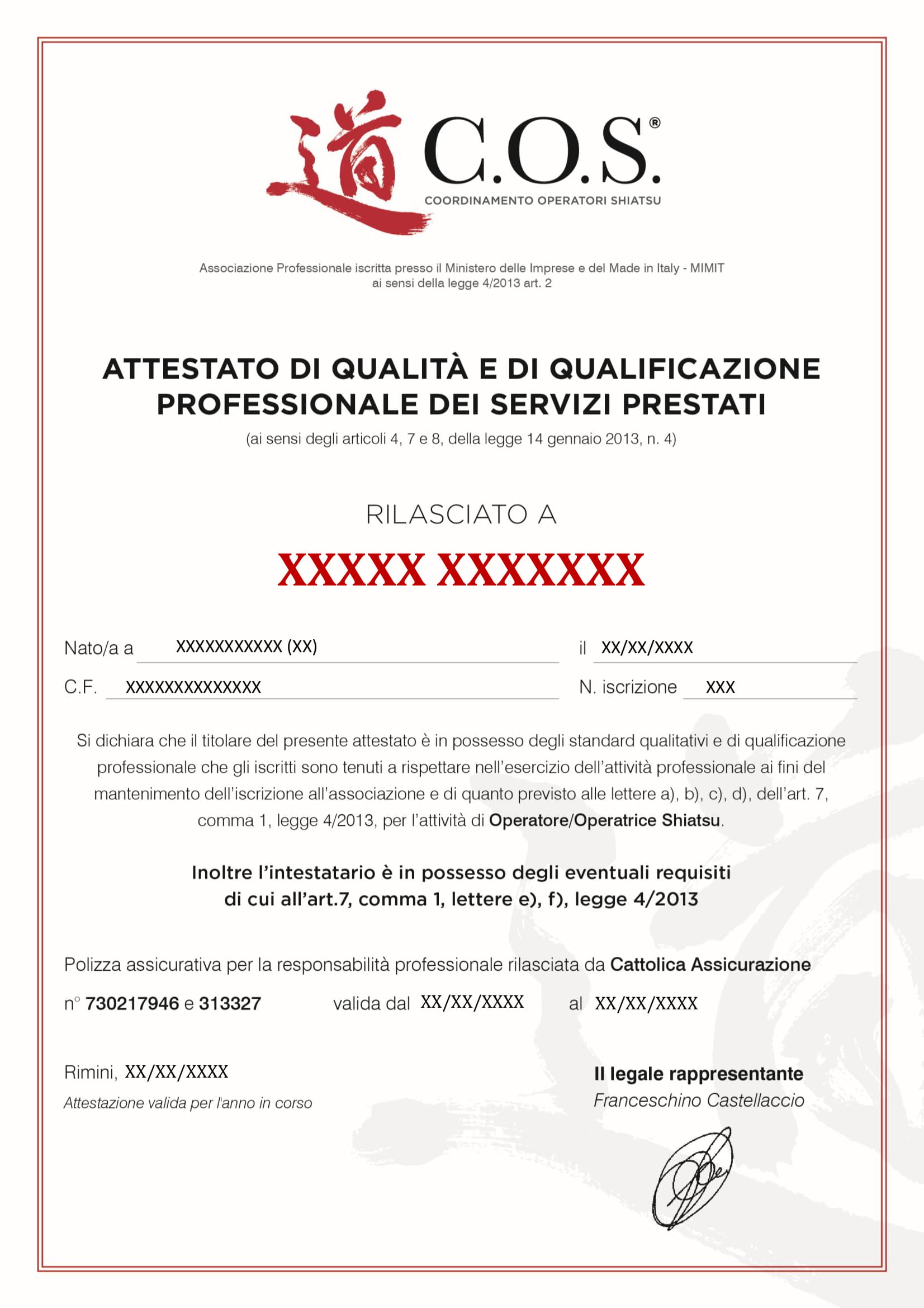 Attestazione di qualità e qualificazione professionale